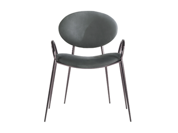 EFFIMERA - Upholstered leather chair with armrests by Gianfranco Ferré Home - view 2